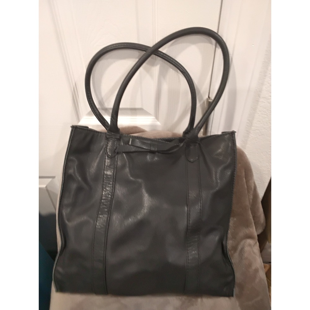 Margot Leather‎ Bow Tote Bag Black Shoulder Bag